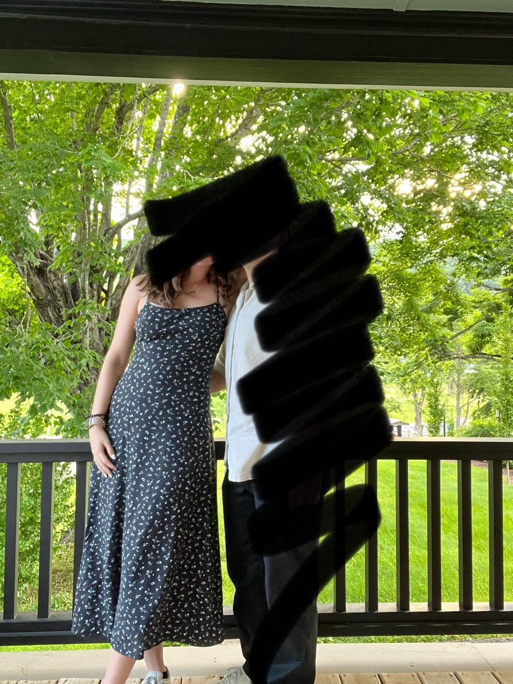 H&M Black Floral Slip Maxi Dress